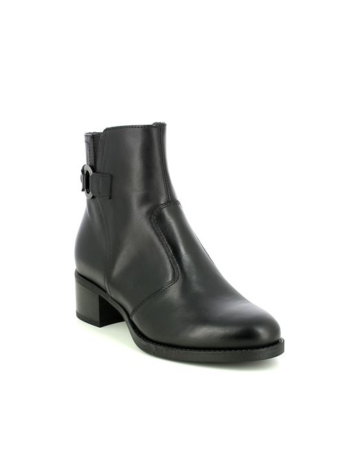 tronchetto da donna in pelle nera con tacco comodo 4 cm NERO GIARDINI | I513842D100
